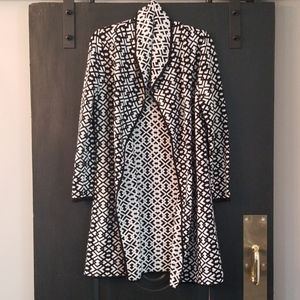 FEVER Black & White Long Open Cardigan